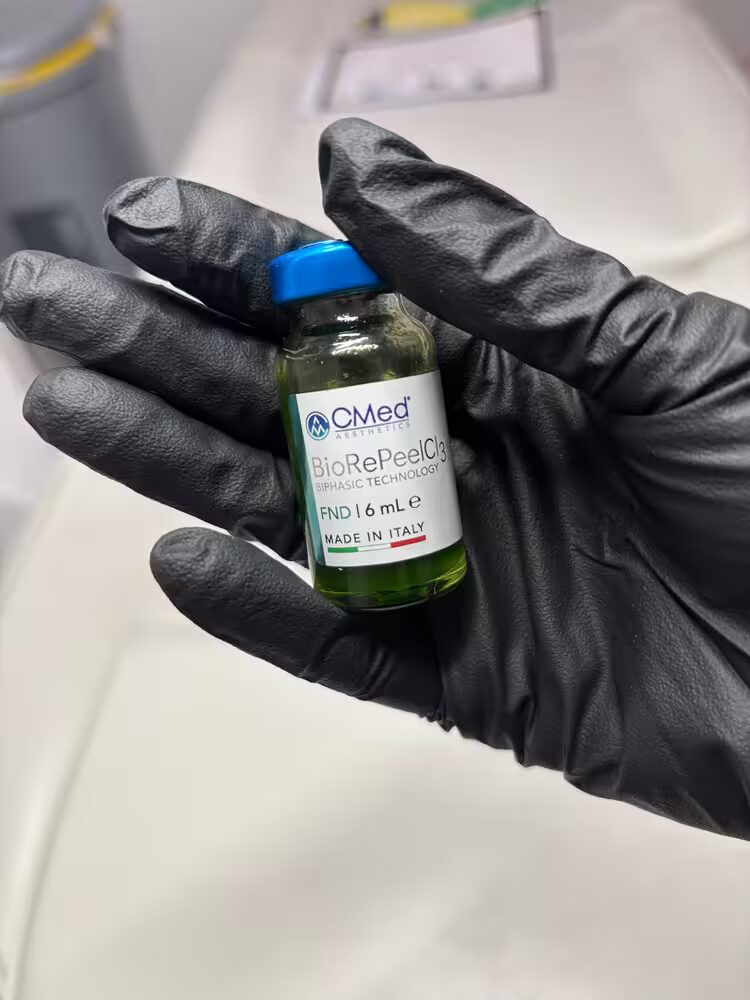 BioRePeel Cl3 vial used for advanced chemical peel treatments